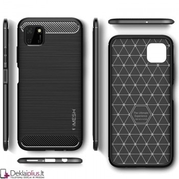 Carbon guminis dėklas - juodas (Huawei Y5P) Carbon guminis dėklas - juodas (Huawei Y5P)